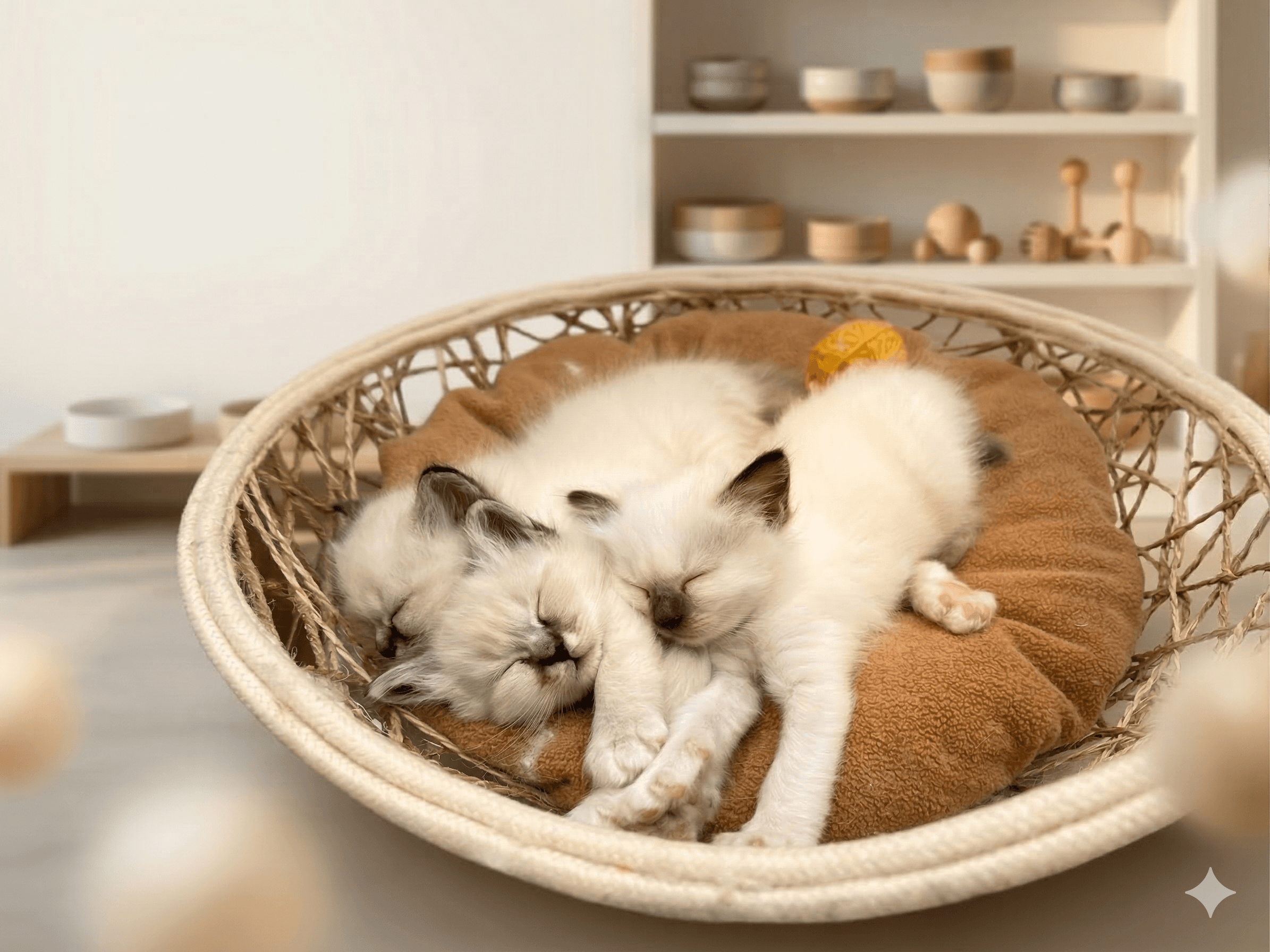 Chatons endormis dans une bulle à dodo artisanale FoxSilver